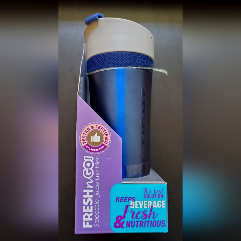 Asobu FRESH n GO! Blue Smoothie & Juice Tumbler 17 Ounces
